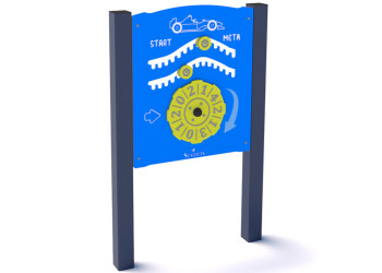 Panel Wyścigi ♿ – edukacyjny panel na plac zabaw dla dzieci 0-3 lat
