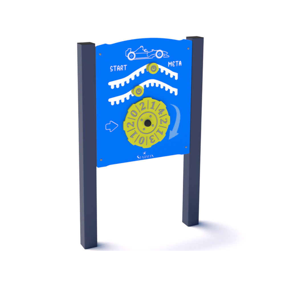 Panel Wyścigi ♿ – edukacyjny panel na plac zabaw dla dzieci 0-3 lat