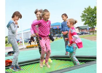 Trampolina ziemna na plac zabaw TRAMPOLINOWY TOR 100x400 cm | Starmax