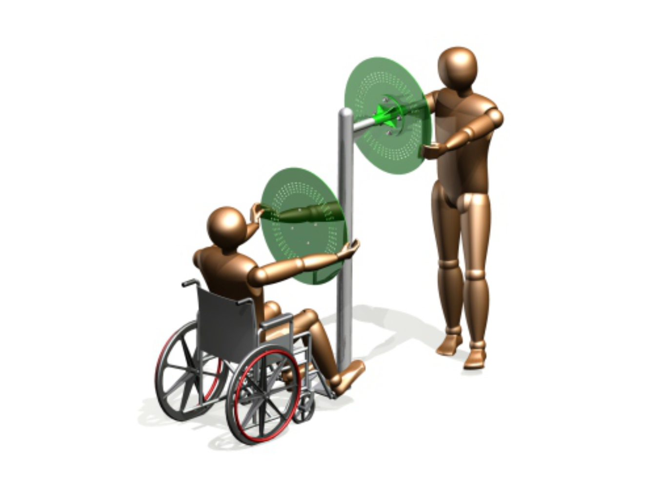 Plenerowa siłownia Koła do ćwiczeń dla niepełnosprawnych