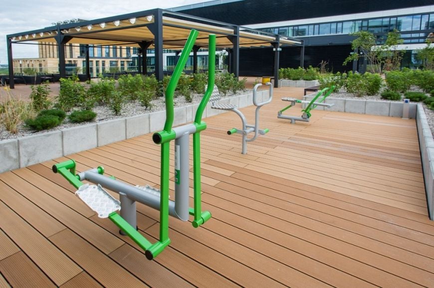 Rooftop gym in Aviva Office Building in Gdański Business Center from Starmax